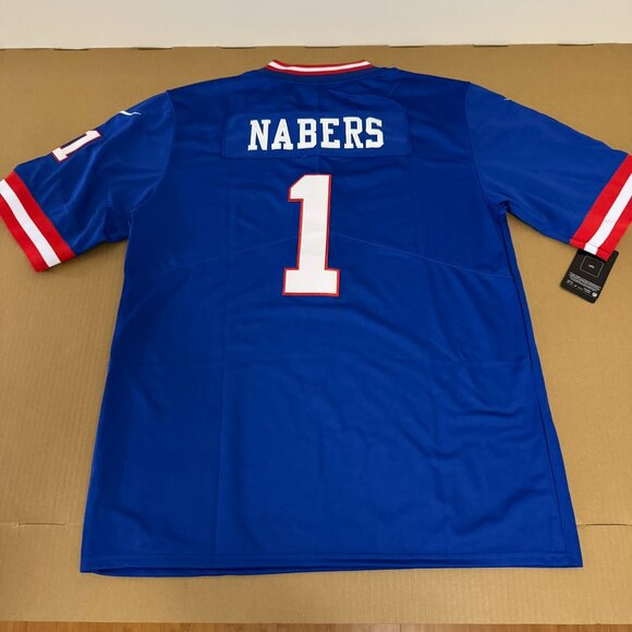 Malik Nabers Nike New York Giants Blue Alt Football Jersey Size L - Picture 2 of 4